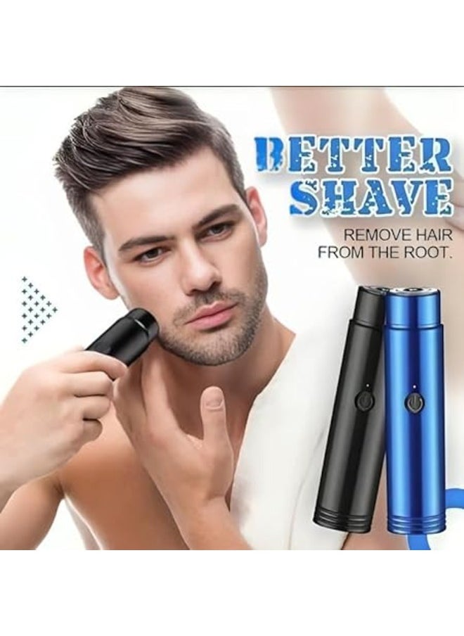 Portable Mini Electric Shaver for Men, Micro-USB Rechargeable Razor Trimmer, Cordless Beard Shaving Machine, Black