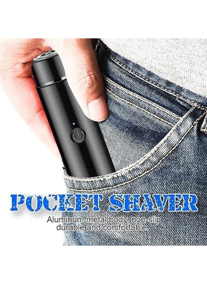Portable Mini Electric Shaver for Men, Micro-USB Rechargeable Razor Trimmer, Cordless Beard Shaving Machine, Black