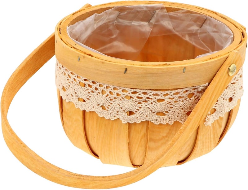 PRETYZOOM 1pc Hand-woven Flower Storage Basket for Home and Event Decoration Portable Natural Material Organizer for Toys and Items Stylish Indoor and Outdoor Use - Image 1