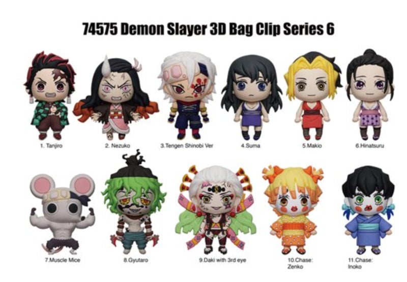 Monogram Demon Slayer Kimetsu No Yaiba 3D Foam Figural Bag Clip | ONE Random Character per Blind Bag - Image 3