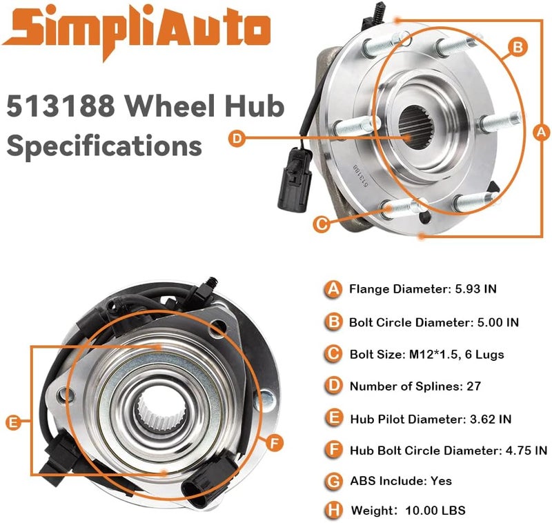 SimpliAuto Front Wheel Hub Bearing Assembly - Image 4