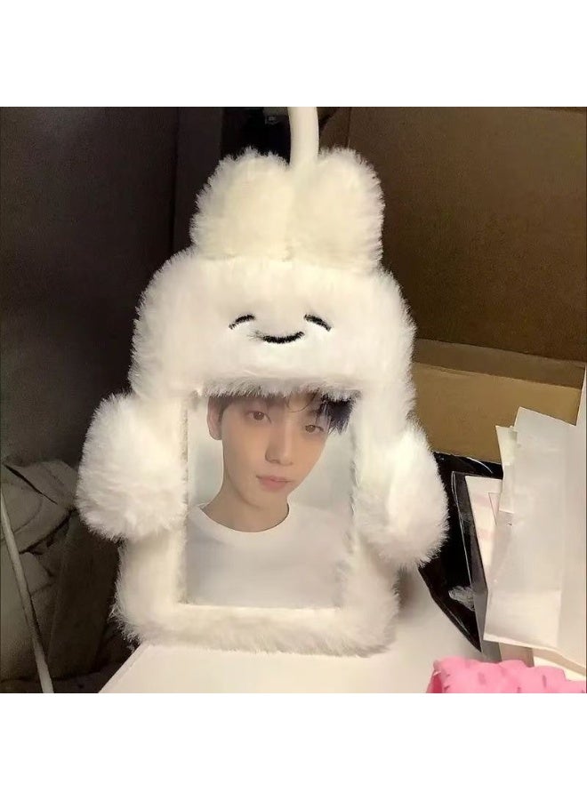 NIBEMINENT 1 - Piece Happy Rabbit Kpop Photo Card Holder Pendant Key Chain ID Badge Holder ID Card Holder Photo Card Protector for School ID Office ID Access Card for Women Girls - Image 2