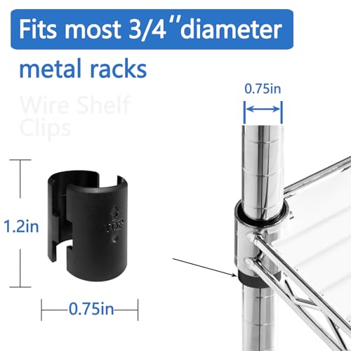 Takngjd Wire Shelf Clips - 28 Pack Wire Shelf Clips Shelving Sleeves, Wire Shelving Shelf Lock Clips for 3/4" Post Shelvings Sleeves Replacements for Wire Shelving System - Image 5