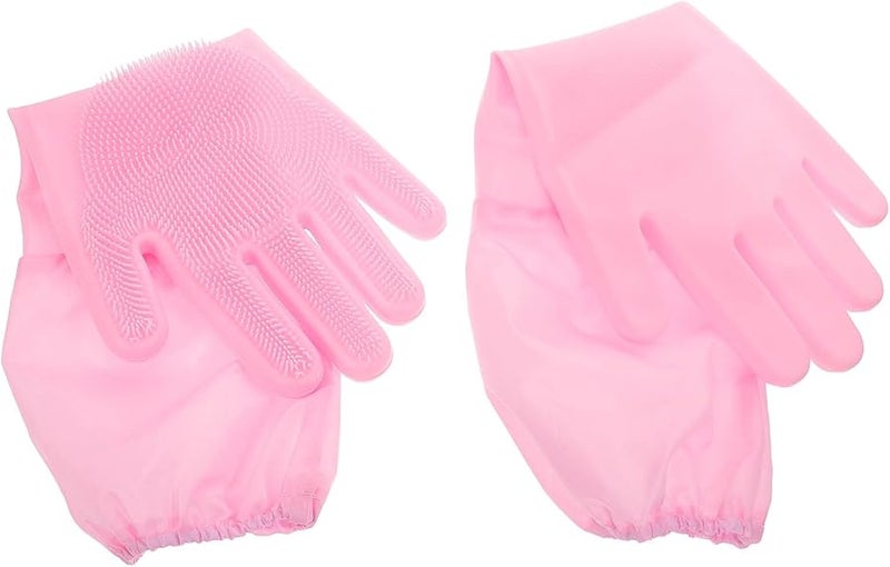 Long Silicone Kitchen Gloves Extended Arm Protection Dishwashing Cleaning Reusable - Image 1