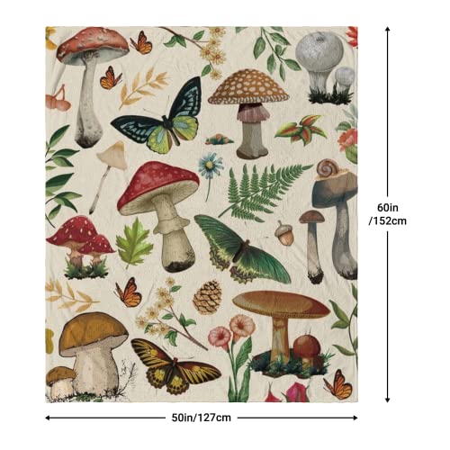 MIBOI Mushroom Blanket Gifts for Women Soft Cozy Fleece Flannel Mushroom Throw Blanket All-Season for Sofa Couch Cottagecore Room Decor Blankets for Adults Teen 60"x50" Inches - Image 2
