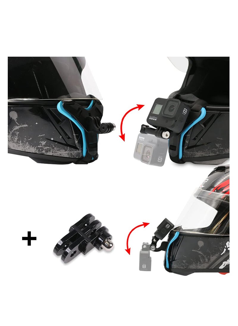 Generic - Motorcycle Helmet Chin Strap Mount for GoPro Hero 9/ 8/ 7/ 6 /5 Black, Session 4, Hero 3, DJI Osmo Action, Insta 360 ONER, AKASO/ Campark/ YI and More - Image 1