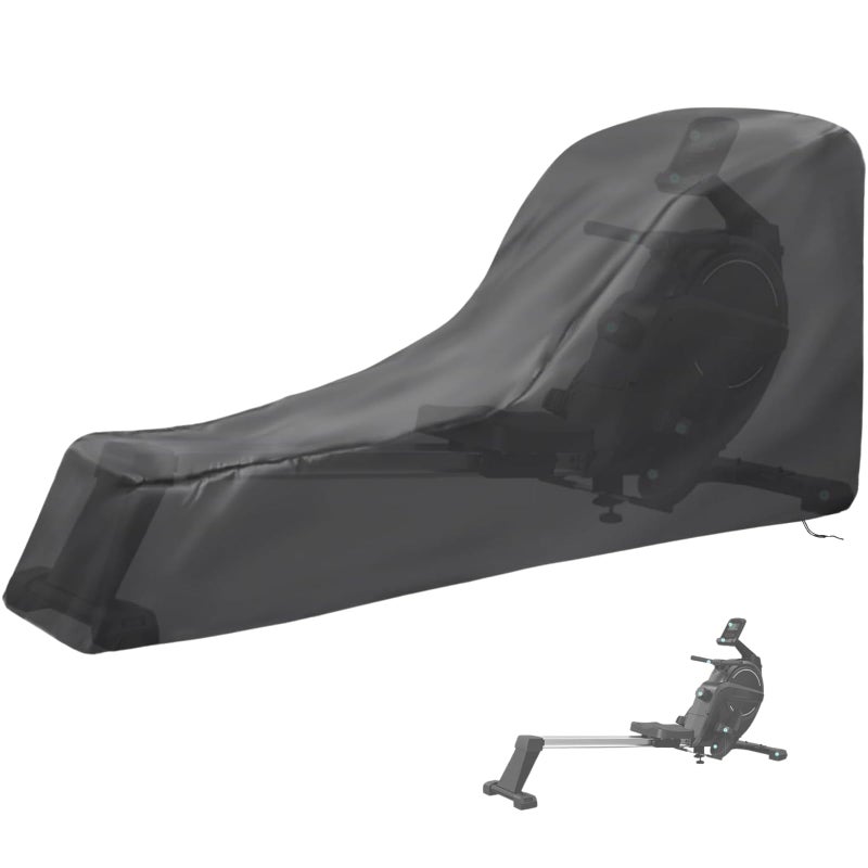 Andacar Rowing Machine Cover for Concept 2 Rowing Machine Waterproof Rower Cover Dustproof Fitness Equipment Protective Cover - 95" LÃ—24" WÃ—40" H, Black - Image 1