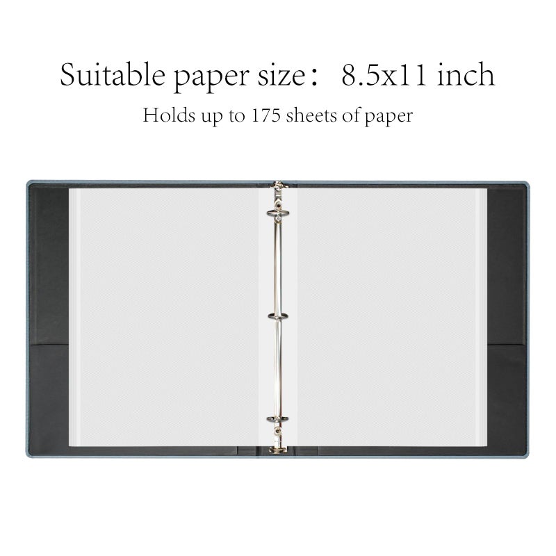 Hiwhy 3 Ring Binder 1 Inch Round Rings Durable Binder with Linen Cover Holds 8.5 x 11 inch Paper for School Office and Home - Image 2