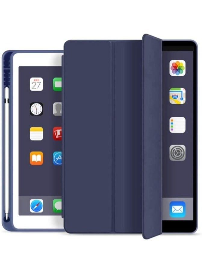 Raxoom Soft Smart Case with Pencil Holder Foldable Stand Compatible with iPad 10.2 Inch 9th / 8th / 7th Generation 2021/2020 / 2019, iPad Air 3rd Generation, iPad Pro 10.5 Inch (Deep Navy Blue) - Image 1