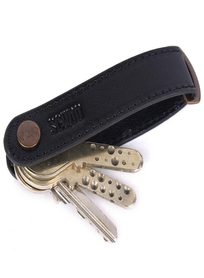 Scudo Genuine Leather Key Organizer/Keyring for Neat Storage of Multiple Keys - Tuscany (Black) - Image 2