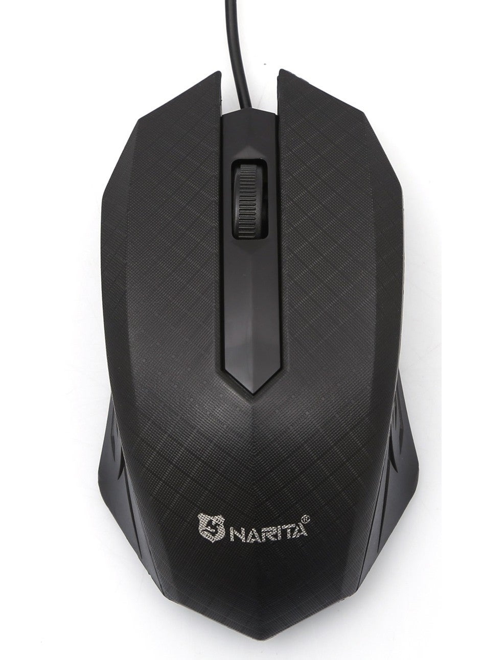 Narita NRT-210 1000DPI Black Optical Wired Mouse  - Image 1