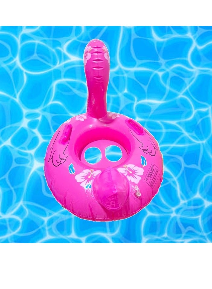 Flamingo Swimming Tube With Holder For Kids Swimming Learning Ring For Girls And Boys Swimming Tube Inflatable Swim Ring For 3 And Above Size 75cm  - Image 5