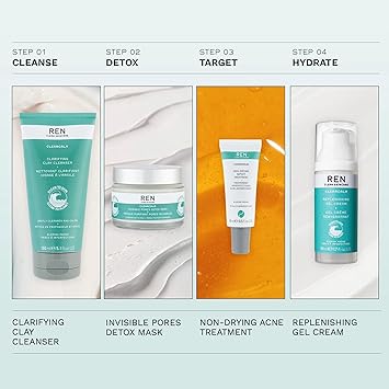REN Clean Skincare Clearcalm Clarifying Clay Cleanser Cleanse Calm and Comfort BreakoutProne Skin With Kaolin Clay Willow Bark 150ml - Image 2