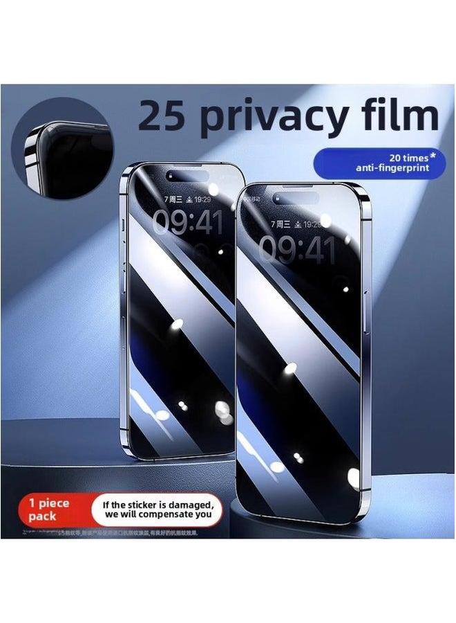 [Fingerprint-free] Applicable To For Iphone15 Tempered Film Iphone 13/14 Mobile Phone 11promax Anti-peep 12 Full Screen X-Colour:【25° Privacy Film♦1 Piece Pack】20 Times Stronger Anti-fingerprint♦Damage Compensation Guaranteed-Size:For 14 Pro Max  - Image 1