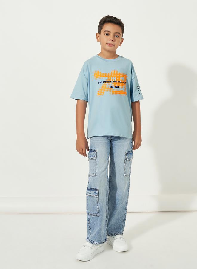 Styli Graphic Print Round Neck Oversized T-shirt  - Image 3
