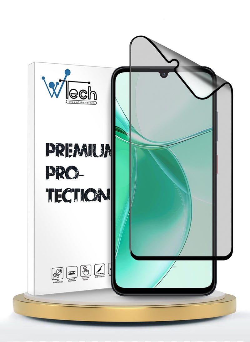 Wtech ZTE Blade A35 / ZTE Blade A55 4G 2024 Premium Nano Ceramic Full Glue Full Cover Matte Flexible Screen Protector (MSCNMN) - Clear/Black - Image 1
