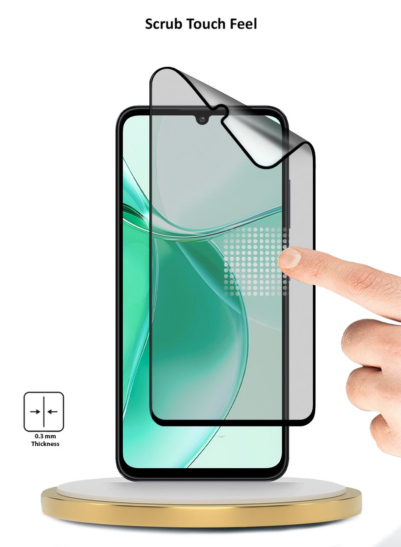 Wtech ZTE Blade A35 / ZTE Blade A55 4G 2024 Premium Nano Ceramic Full Glue Full Cover Matte Flexible Screen Protector (MSCNMN) - Clear/Black - Image 4