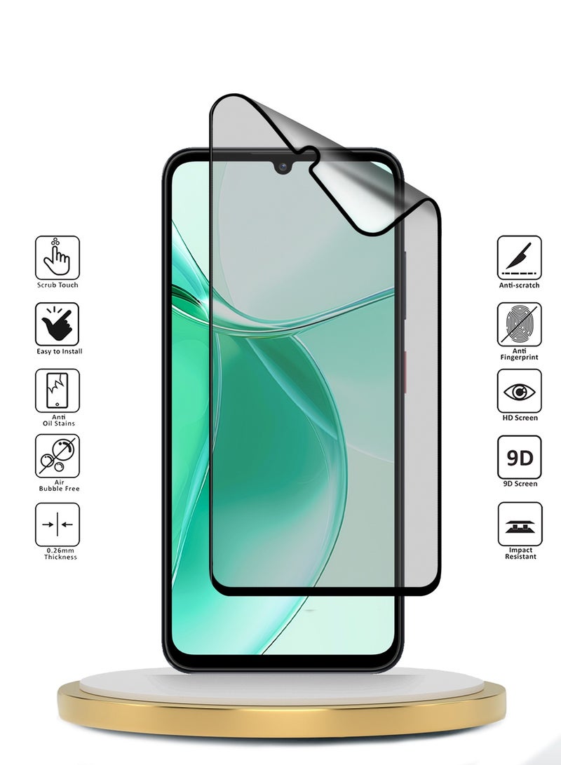 Wtech ZTE Blade A35 / ZTE Blade A55 4G 2024 Premium Nano Ceramic Full Glue Full Cover Matte Flexible Screen Protector (MSCNMN) - Clear/Black - Image 2