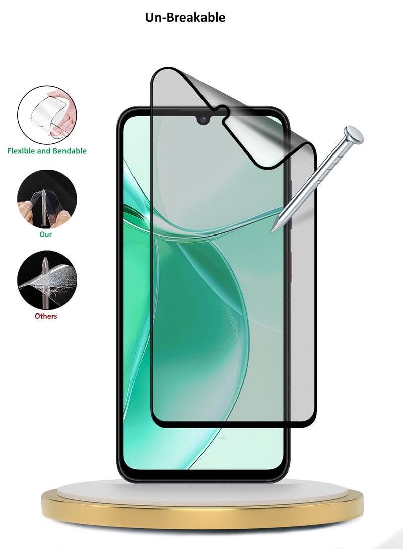 Wtech ZTE Blade A35 / ZTE Blade A55 4G 2024 Premium Nano Ceramic Full Glue Full Cover Matte Flexible Screen Protector (MSCNMN) - Clear/Black - Image 3