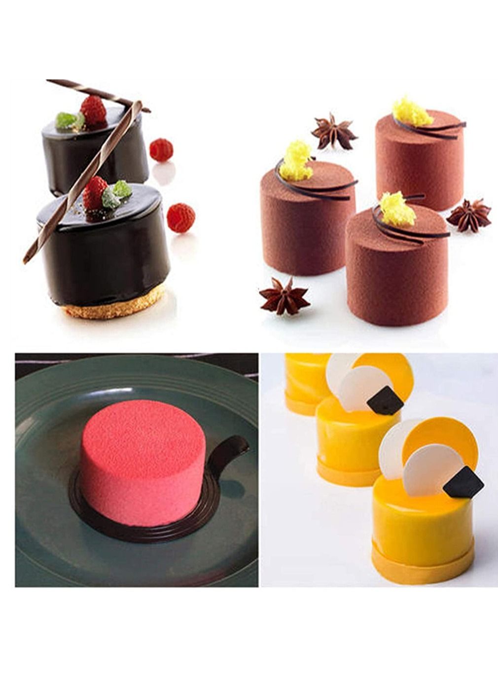 12 Hole Cylindrical Cake Mold Silicone Mould Round Chocolate Cookie Candy  Baking Mold DIY Candle Pudding jelly tools pink | PGMall