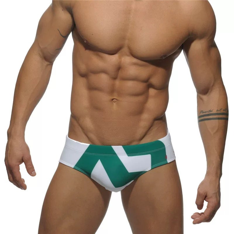 Men's U-shaped hip-lifting printed triangle swimming trunks, European and American fashion, low-waisted sexy bikini swimming trunks, beach shorts - Image 3