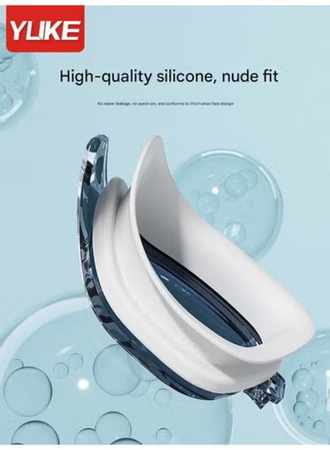 YUKE HD Anti-Fog Waterproof Large-Frame Swimming Goggles for Men and Women - Universal Fit with Integrated Earplugs | Includes Replacement Nose Bridge + Exclusive Goggle Case | Wide-Angle Frame | Superior Anti-Fog Technology | Easily Adjustable Straps - Image 4