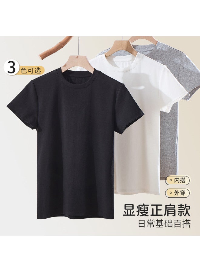 MIIOW Spring And Autumn T-Shirt For Women, Round Neck Short Sleeve Top, Comfortable And Breathable, Ladies' Layering Shirt For Outer Wear - Image 5