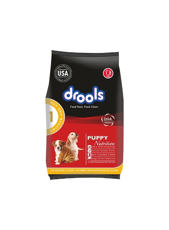 Drools Chicken and Egg Puppy Dry Dog Food 1.2kg