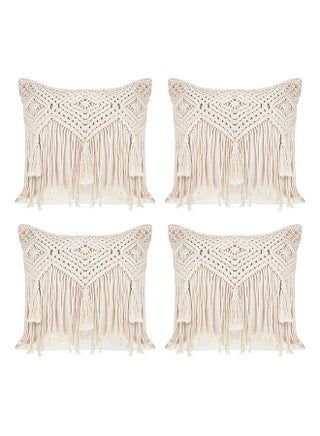 Set of 4 Macrame Decorative Pillow Covers Boho Throw Pillow Covers 18 x 18 Inches - pzsku/ZE2FF414F820966690C11Z/45/_/1713259945/3df4a309-77d9-4b0f-adde-64e23beb5716