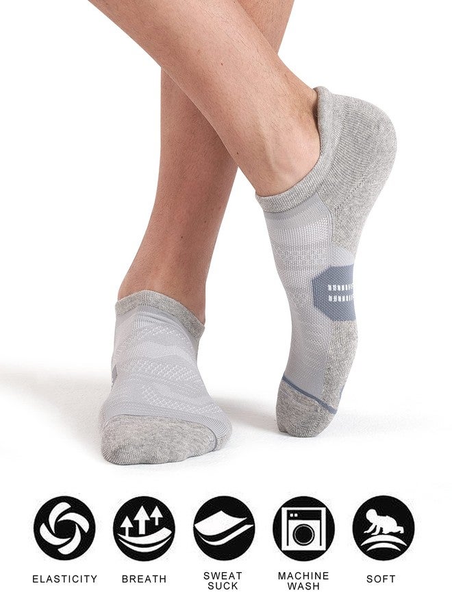 CS CELERSPORT 6 Pack Women's Ankle Running Socks Cushioned Low Cut Tab Athletic Socks, White+Black+Grey, Small - Image 4