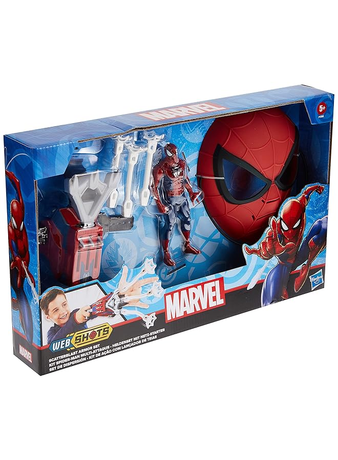 MARVEL Spider Man Web Shots Scatterblast Armor Set Launch 3 Projectiles At Once With Projectiles Ages 5 And Up - Image 1
