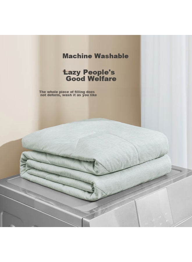 Satin Fiber Comforter, Class A Machine Washable Woven Ultra-soft Warm Quilt, 150cm X 200cm, Mint Green - Image 5