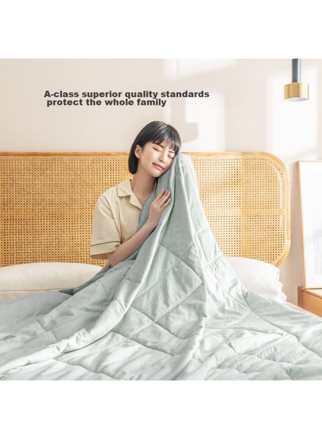 Satin Fiber Comforter, Class A Machine Washable Woven Ultra-soft Warm Quilt, 150cm X 200cm, Mint Green - Image 3