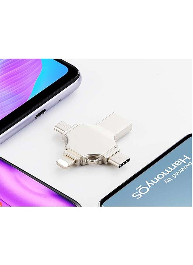 Sakulight - محرك أقراص فلاش USB سعة 128 جيجابايت 4 في 1 متوافق مع هاتف Apple - Image 1