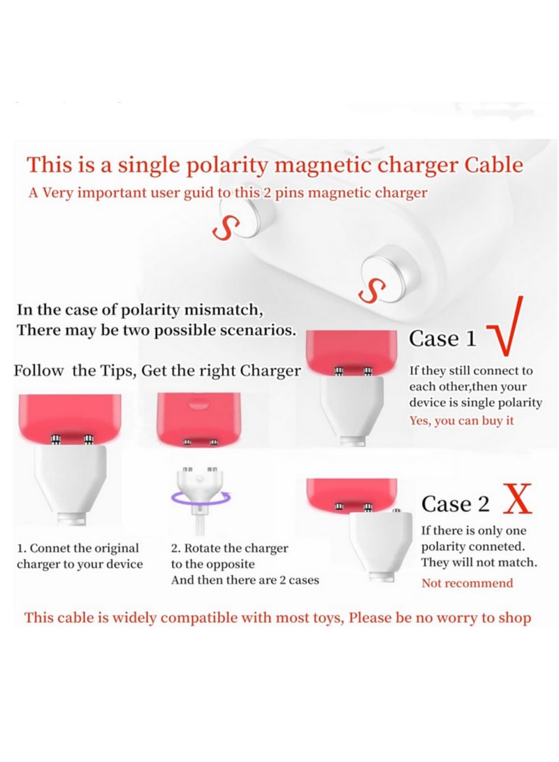 2pin Magnetic Charging Cable center spacing 9mm Magnet Suctio USB Power charger for Toys Facial Cleanser Massagers and More Devices 9mm - Image 5