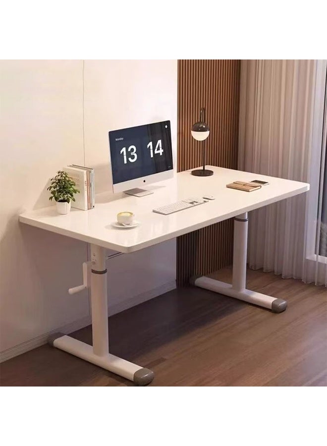 Spides Multifunctional Standing Computer Desk Adjustable Height Study Desk Hand Cranked Lifting PC Desktop Computer Table Ergonomic Design Study Writing Workstation Adjustable Height 65-90cm for Home Office, Study, Work - Image 1