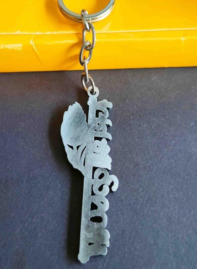 M Men Style Religious Jai Shri Krishna Grey Metal Keychain And Keyring for Home Office Car Bike Skey2024189 - Image 3