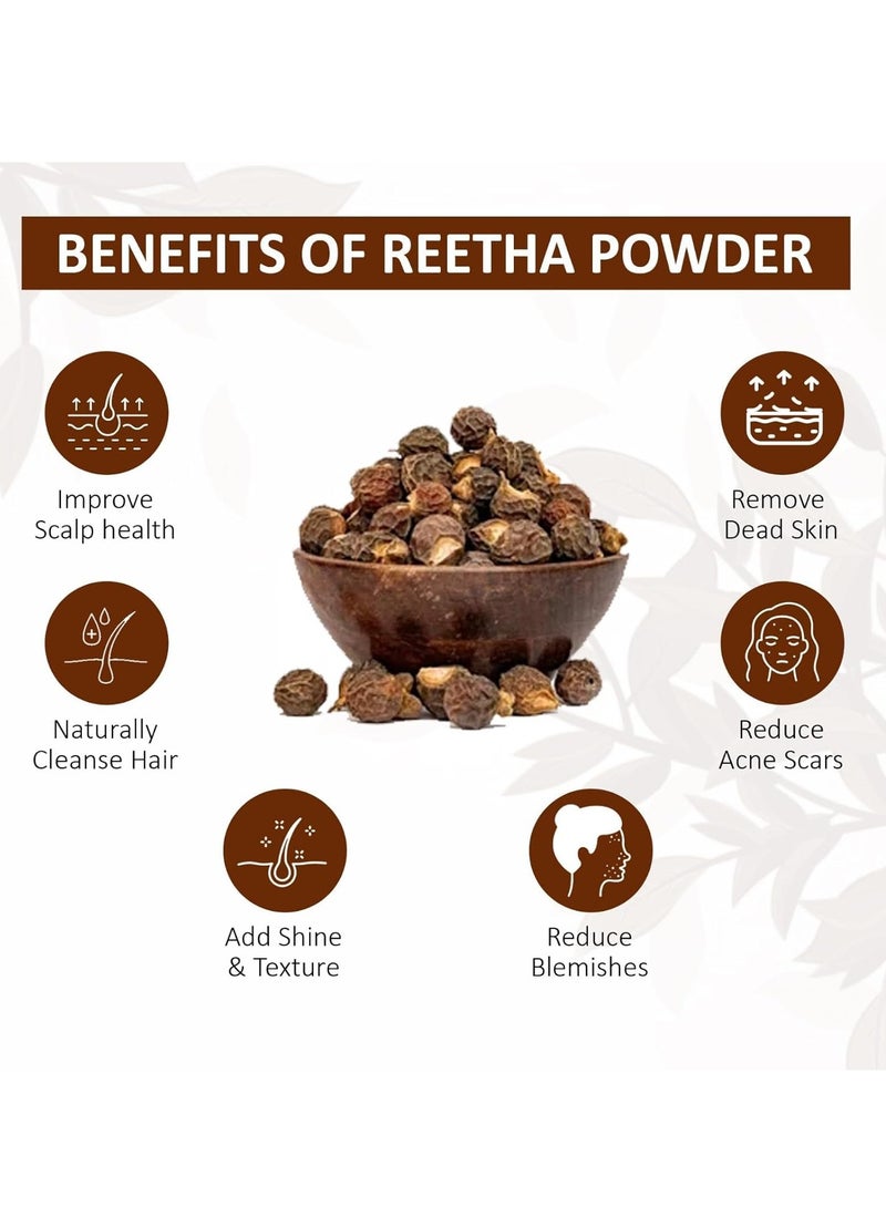 مملكة الإكسسوارات مسحوق ريثا (250 غرام) - طبيعي ونقي 100% | مناسب للشعر والبشرة | ينظف الشعر بلطف، ويزيل الأوساخ والزيوت الزائدة | يقوي جذور الشعر، ويعزز نموه، ويهدئ فروة الرأس - Image 4