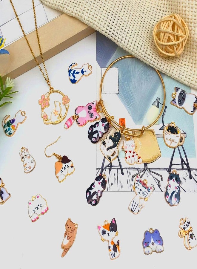 WOCRAFT 120pc Assorted Enamel Bracelet Cat Charms for Jewelry Making Crafts DIY Necklace Bracelet Keychain Crafting Charms Kit (SN815) - Image 5