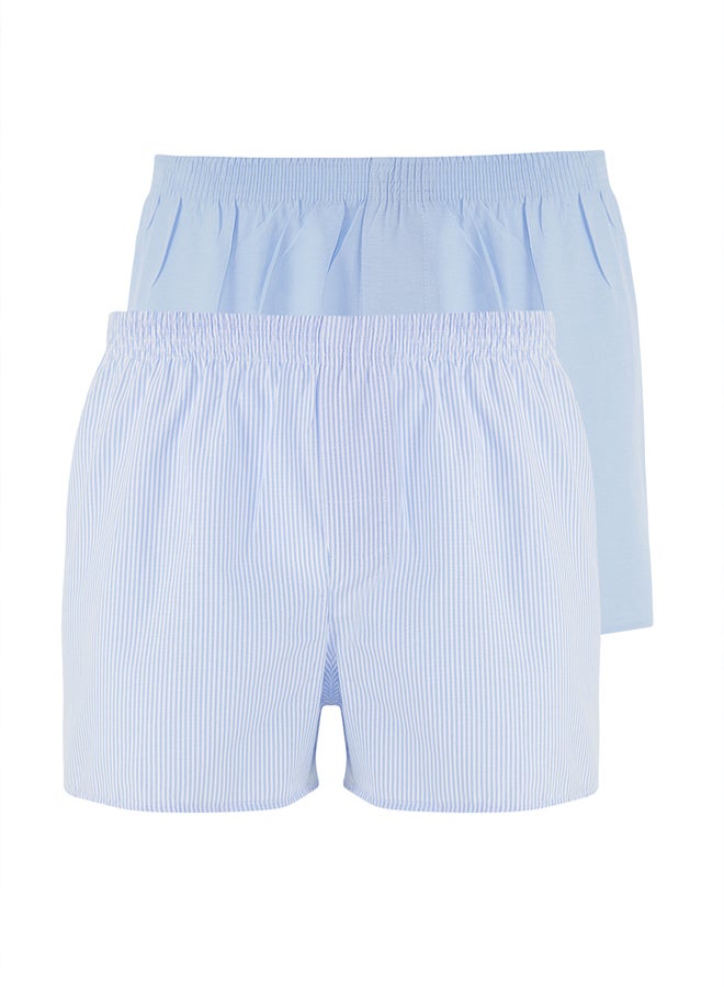 trendyol Blue Woven Cotton 2-Pack Boxer - Image 1