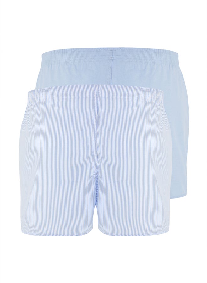 trendyol Blue Woven Cotton 2-Pack Boxer - Image 3