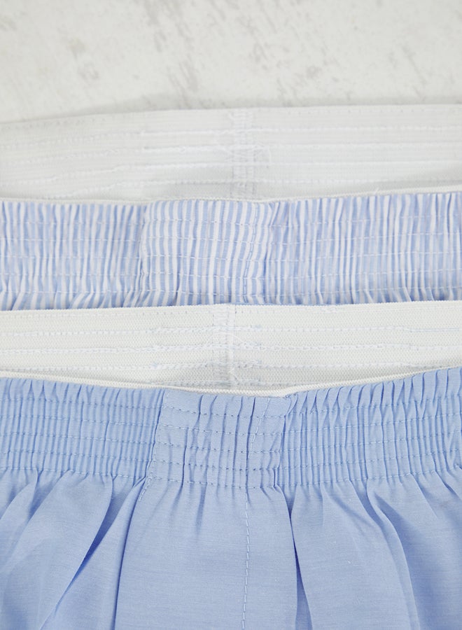 trendyol Blue Woven Cotton 2-Pack Boxer - Image 4