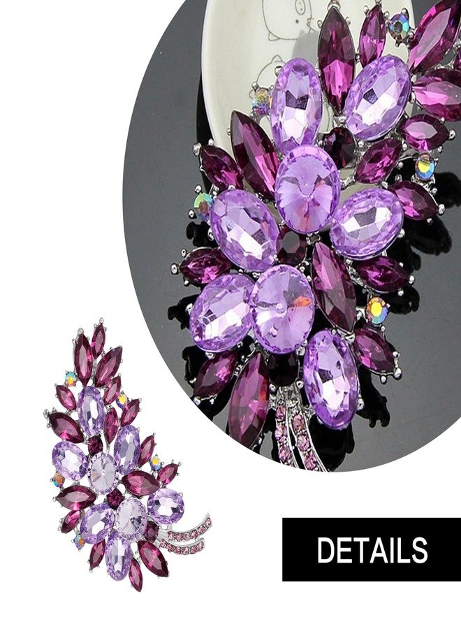 QCWN 4 Pcs Colorful Rhinestone Crystal Sunflower Brooch Pin for Women Pearl Brooch Vintage Rhinestone Flower Decorative Women Dress Hat Decoration Wedding Thanksgiving Jewelry Gift - Image 4
