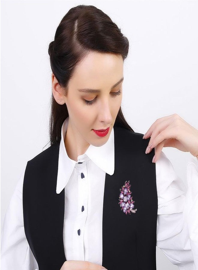 QCWN 4 Pcs Colorful Rhinestone Crystal Sunflower Brooch Pin for Women Pearl Brooch Vintage Rhinestone Flower Decorative Women Dress Hat Decoration Wedding Thanksgiving Jewelry Gift - Image 5