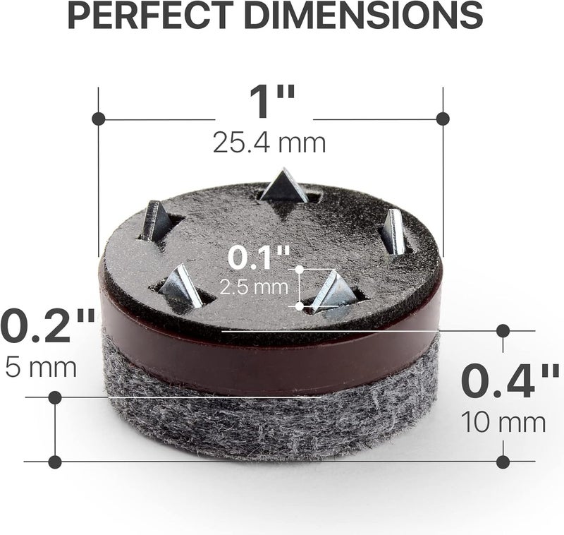 X-Protector Felt Furniture Pads 16 PCS - 1" Felt Pads with Prongs - Premium Felt Chair Pads - Furniture Pads for Hardwood Floors - Chair Floor Protectors for Hardwood- Slide Your Furniture Easily! - Image 5