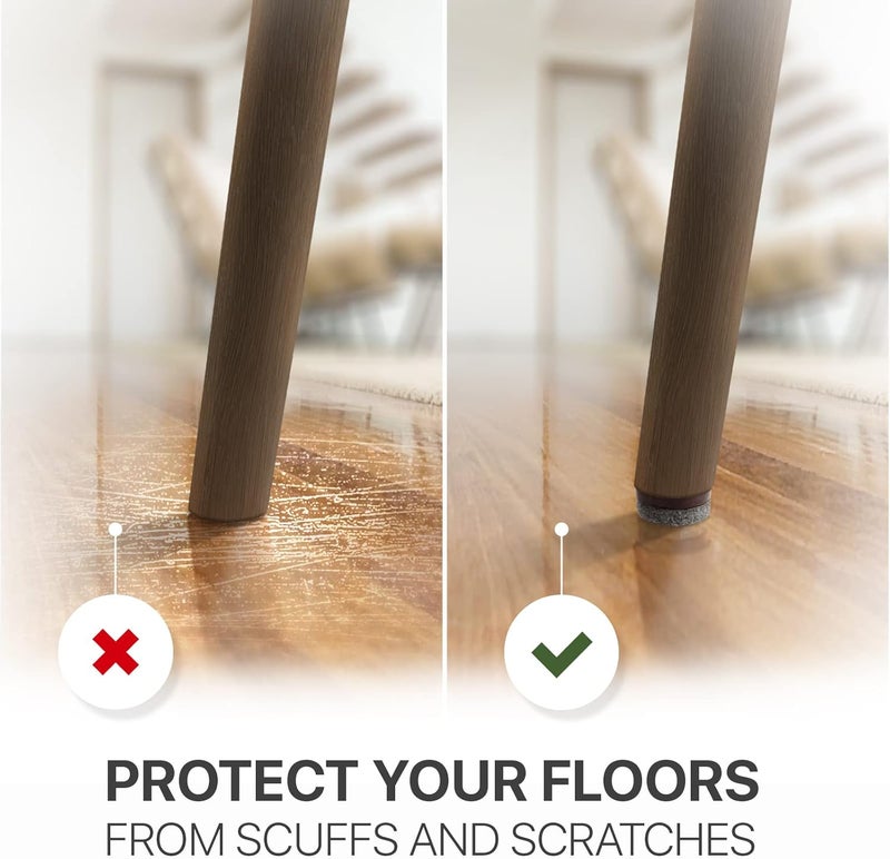 X-Protector Felt Furniture Pads 16 PCS - 1" Felt Pads with Prongs - Premium Felt Chair Pads - Furniture Pads for Hardwood Floors - Chair Floor Protectors for Hardwood- Slide Your Furniture Easily! - Image 4