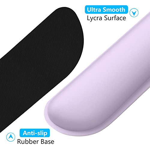 Dapesuom Enlarge Keyboard Wrist Rest, Memory Foam Wrist Cushion for Desk Mats Support, Cute Typing Pain Relief Keyboard Mouse Pad Rests Set with Non-Slip Base for Gaming Laptop Office, Vanilla Purple - Image 4