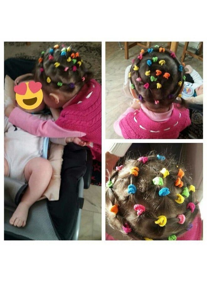 Dream Loom Hair Ties for Kids, 100pcs Small Rubber Hair Bands Elastic Ponytail Holders, Tiny Soft Hair Ties for Baby Toddlers Girls Hair Accessories Multicolor - Image 5