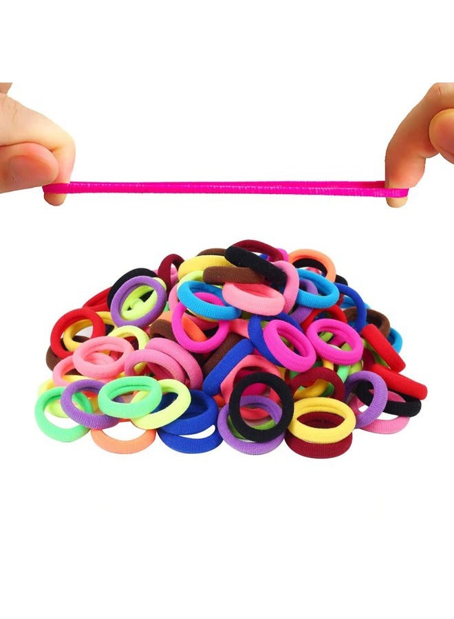 Dream Loom Hair Ties for Kids, 100pcs Small Rubber Hair Bands Elastic Ponytail Holders, Tiny Soft Hair Ties for Baby Toddlers Girls Hair Accessories Multicolor - Image 1