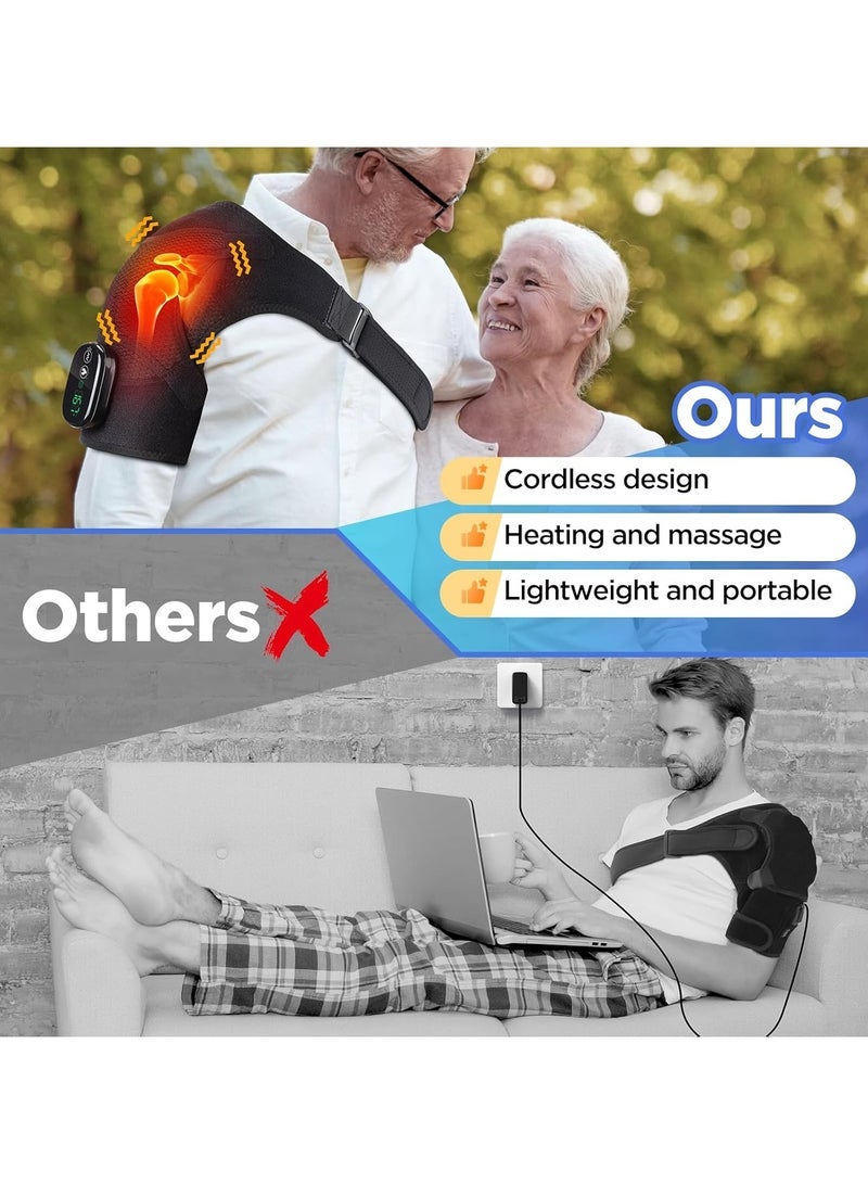 general Cordless Shoulder Heating Pad Heated Shoulder Wrap with Vibration Shoulder Massager Heated Shoulder Brace for Unisex - Image 4